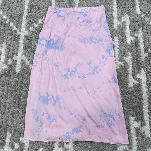 John Elliott Tie Dye Slip Skirt Pink and Blue - Picture 7 of 7